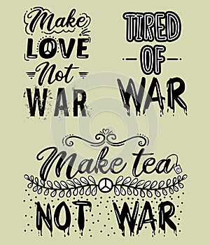 Quotes about war, typography art, vector