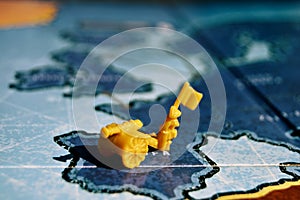 War scene with a board game