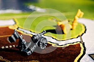 War scene with a board game