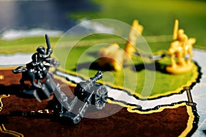 War scene with a board game