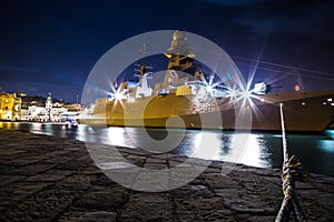 War ship in the port of Trieste