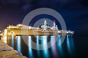 War ship in the port of Trieste