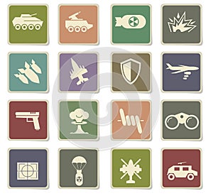 war symbols icon set