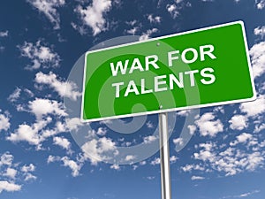 War for talents traffic sign