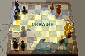 War in Ukraine, chess like geopolitics game between Russia, EU and USA