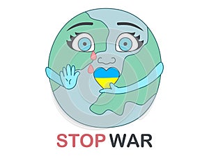 War in Ukraine. Stop the war. Russian attack on Ukraine vector illustration