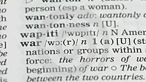 War word in english dictionary, international relations collapse, refugees