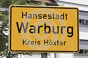 Warburg germany town sign