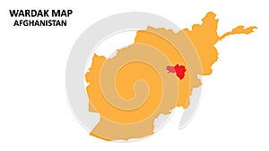Wardak State and regions map highlighted on Afghanistan map