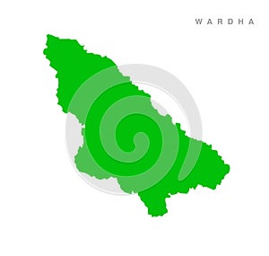 Wardha the Dist of Maharashtra green vector map