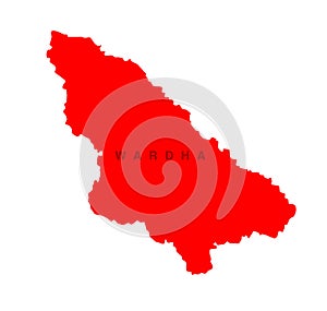 Wardha the Dist of Maharashtra Red vector map