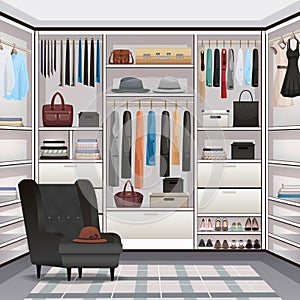 Wardrobe Cloakroom Interior Realistic