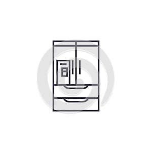 Wardrobe closet vector line icon, sign, illustration on background, editable strokes
