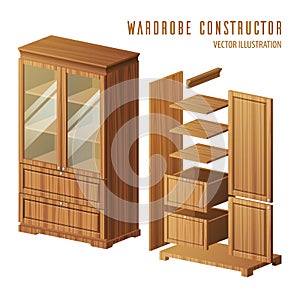 Wardrobe construction or built-in closet design