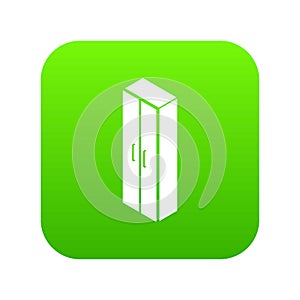 Wardrobe icon green vector