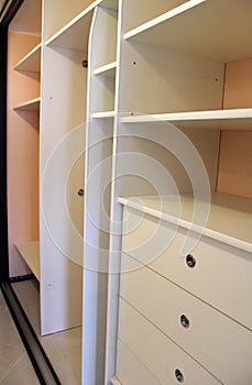 Wardrobe with sliding doors. Furniture.