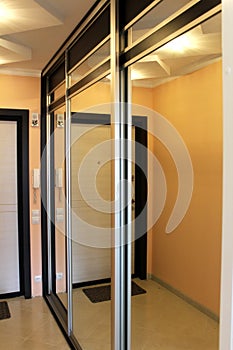 Wardrobe with sliding doors. Furniture.