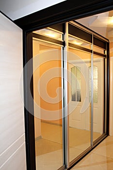 Wardrobe with sliding doors. Furniture.