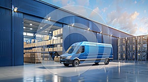 The blue delivery van. AI generated