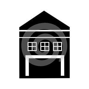 Warehouse building isolated icon