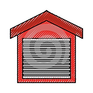 Warehouse building isolated icon