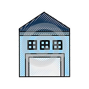 Warehouse building isolated icon