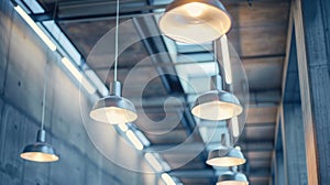 Warehouse Ceiling Lighting Industrial Flourescent Bulbs photo
