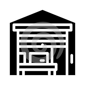 warehouse construction glyph icon vector illustration