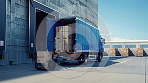 The warehouse and delivery truck.AI generated image