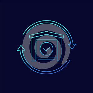 warehouse, depot line vector icon