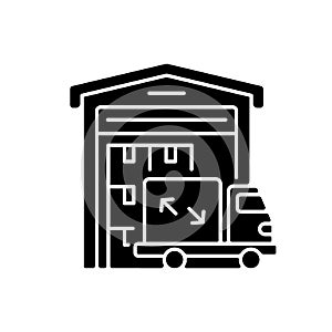 Warehouse facilities black glyph icon