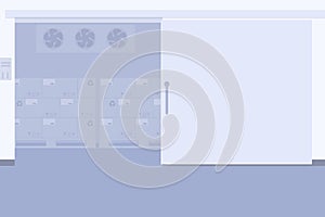 Warehouse freezer, cold storage of packaging.