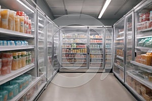 Warehouse freezer. Refrigeration chamber for food storage
