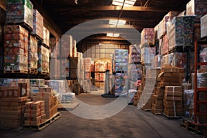 warehouse full of packaged goods ready for shipment