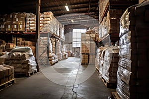 warehouse full of packaged goods ready for shipment