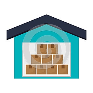 Warehouse goods storage icon