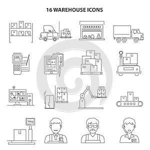 Warehouse Icons Outline