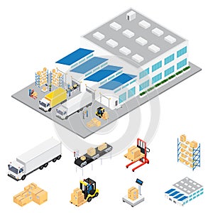 Warehouse Industrial Area Isometric