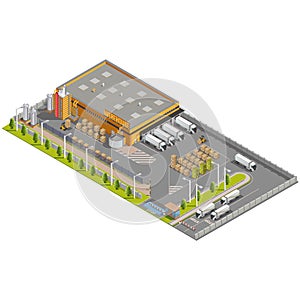 Warehouse Industrial area with seating for loading