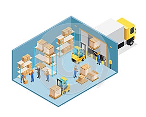 Warehouse Inside Isometric Composition