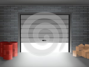 Warehouse Inside Realistic Composition