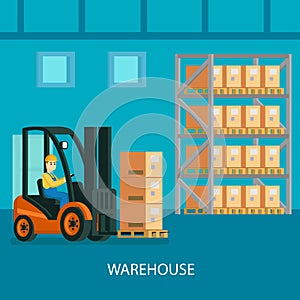 Warehouse Interior Colorful Composition