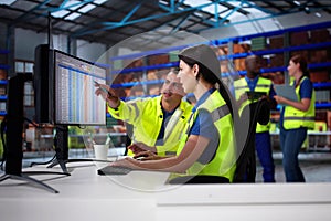 Warehouse Inventory Management On Computer