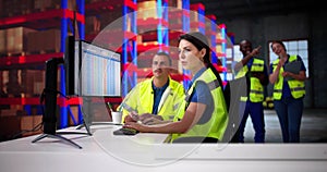 Warehouse Inventory Management On Computer