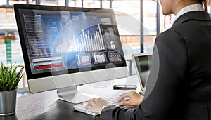 Warehouse Inventory Management On Office Computer