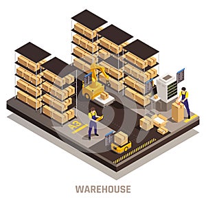 Warehouse Isometric Composition