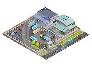 Warehouse Isometric Composition