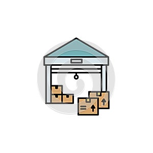 warehouse line illustration icon. Signs and symbols can be used for web, logo, mobile app, UI, UX