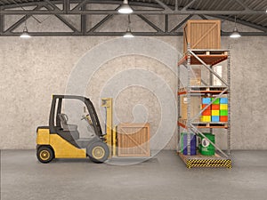 Warehouse with loader,