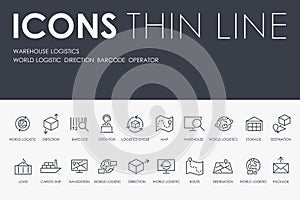 WAREHOUSE LOGISTIC Thin Line Icons